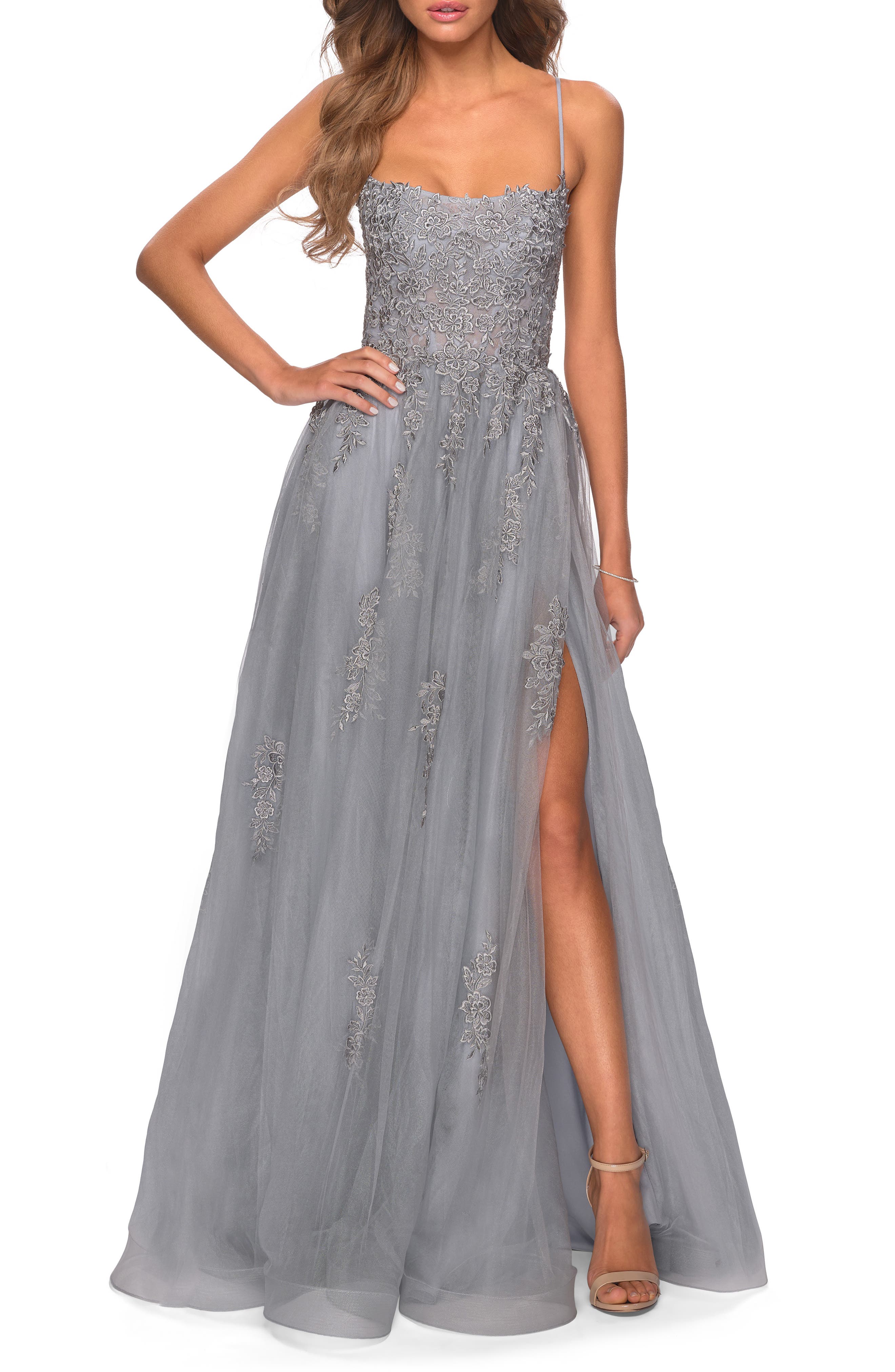 formal gray dress